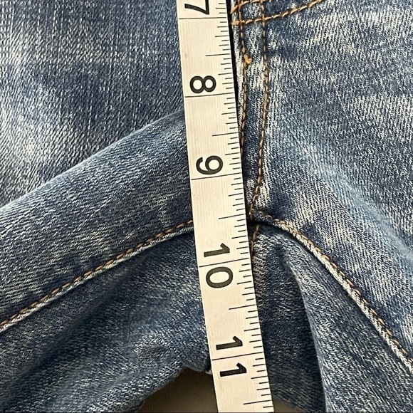 Cabi Cinch Skinny Jeans Style #5492 Distressed Bleach Splatter Blue Size 4 - Picture 12 of 13